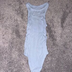 Aerie Light Blue Ribbed Bodysuit
